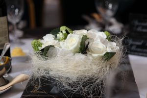 Wedding table floral centrepiece, all-inclusive wedding package, Greyhound Coaching Inn Lutterworth