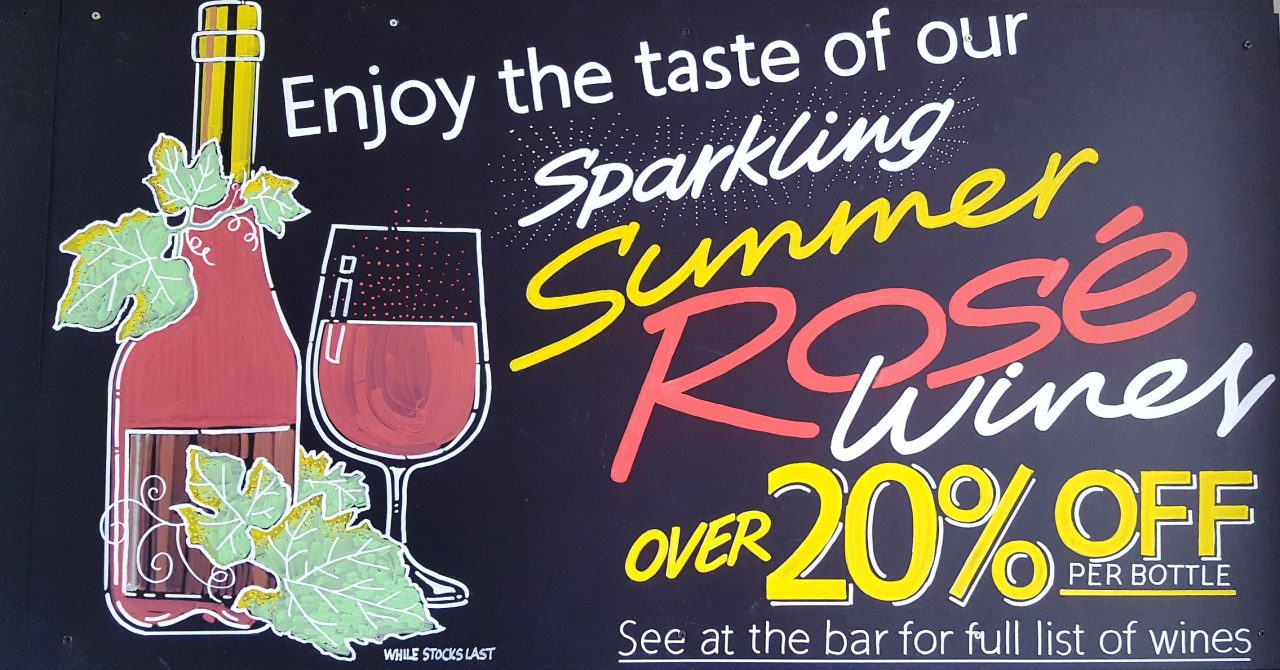 20pc off selected sparkling rose wines at The Greyhound