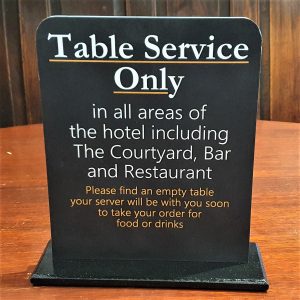Safe seated table service