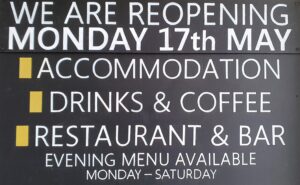 Re-opening for accommodation, drinks and coffee, restaurant and bar, Greyhound Lutterworth