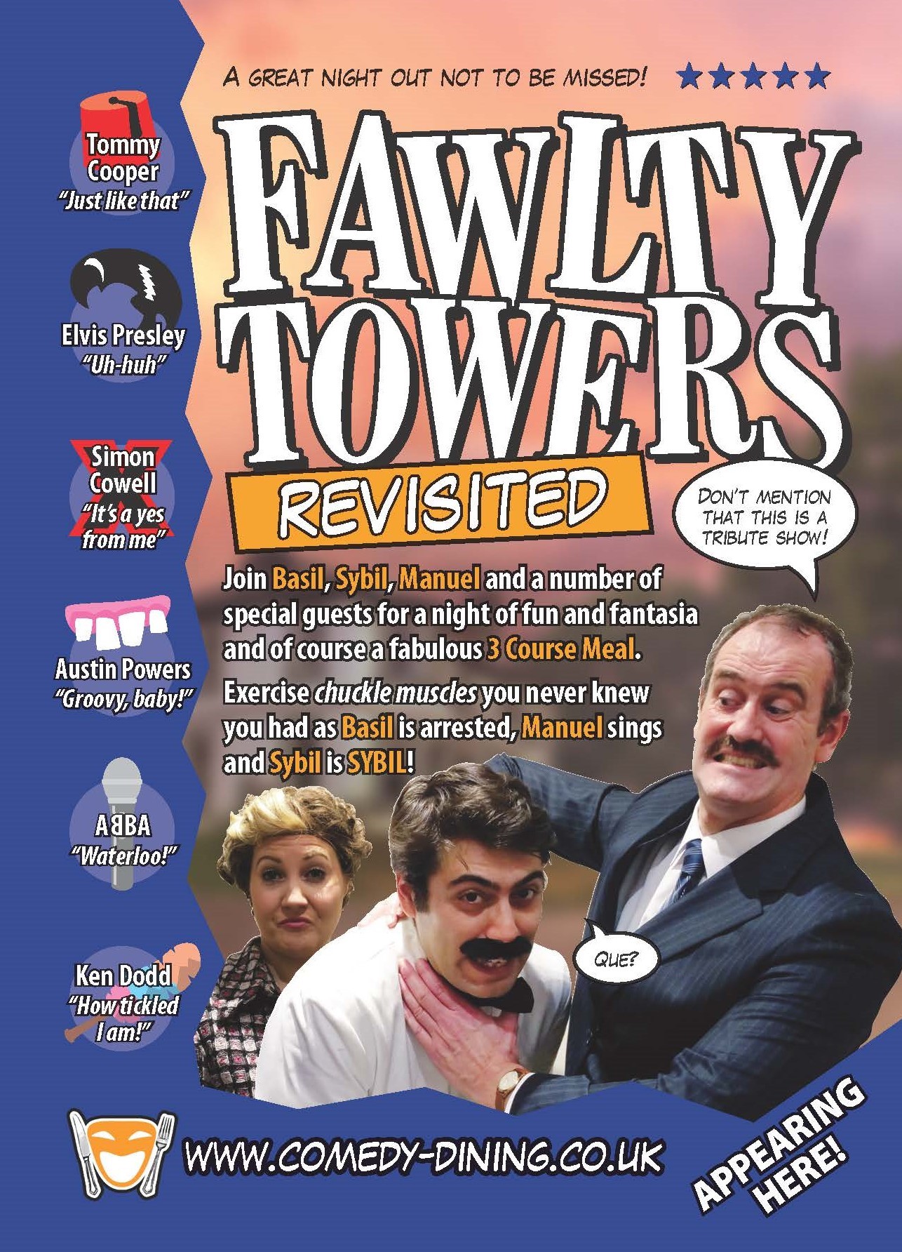 Fawlty Towers Revisited Comedy Dining Event Greyhound Hotel Lutterworth