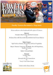 Fawlty Towers Revisited 17 Sep 2022 MENU