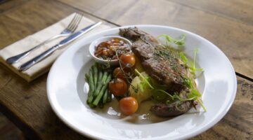 Barnsley Chop with green beans Greyhound Inn Lutterworth