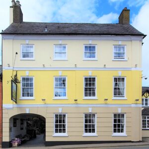 The Greyhound Coaching Inn and Hotel Market Street Lutterworth Leicestershire, front of hotel building
