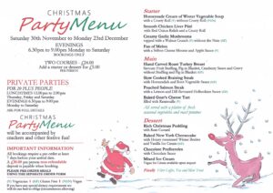 Christmas Party Menu 2024 The Greyhound Coaching Inn Lutterworth