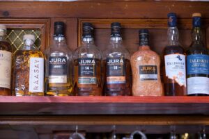 Extensive Whisky Collection at The Greyhound Hotel Lutterworth, some 21 years old, over 200 different whiskies available